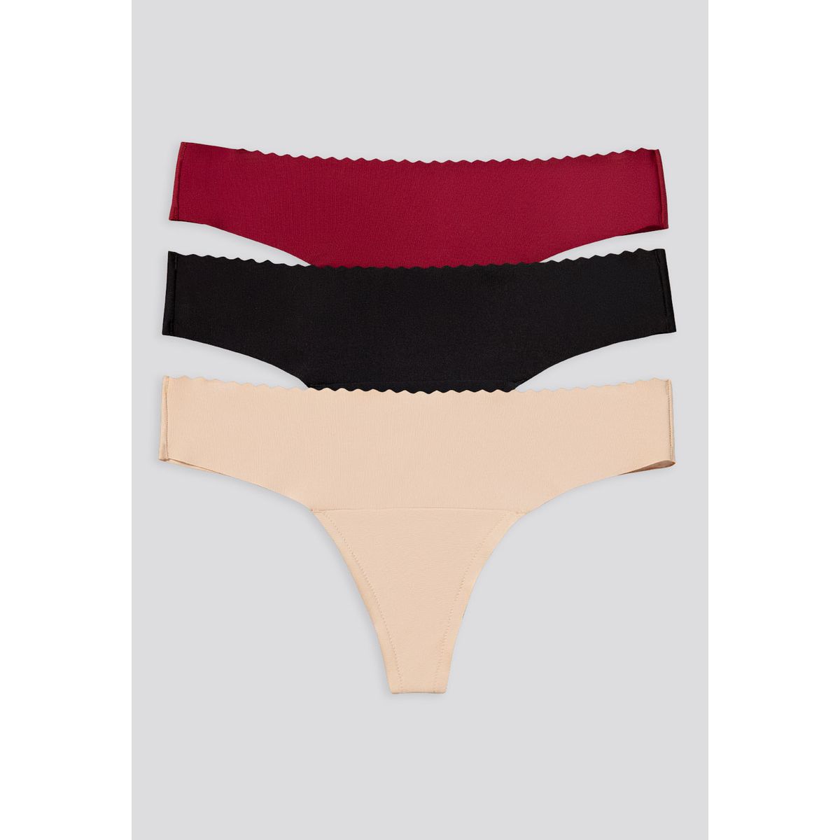 FORMAS INTIMAS - Brasilera Paq X3 Mujer Piel/Negro/Vino FI 16969