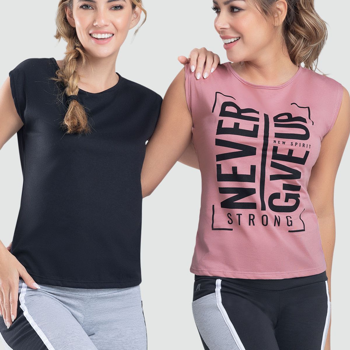 FORMAS INTIMAS - Camiseta Paq X2 Mujer Bicolor FI 89803