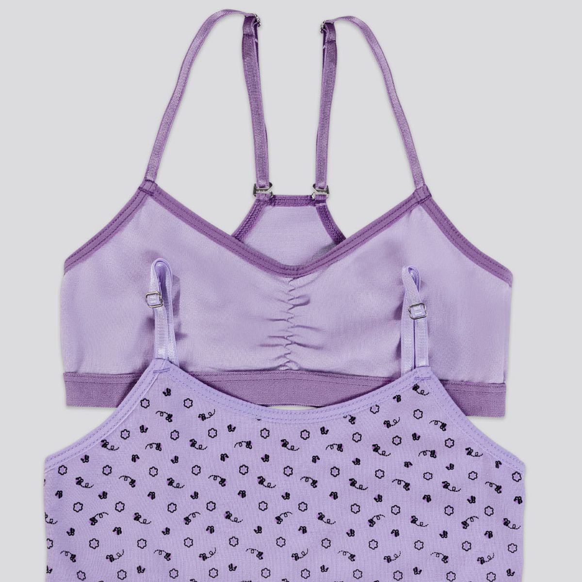 FORMAS INTIMAS - Top Paq X2 Infantil Lila Tech/Estampado FI 3849