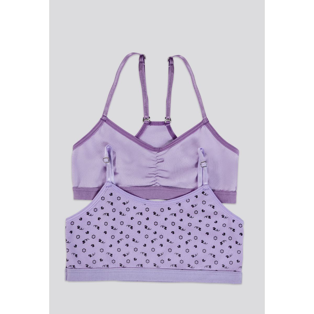 FORMAS INTIMAS - Top Paq X2 Infantil Lila Tech/Estampado FI 3849