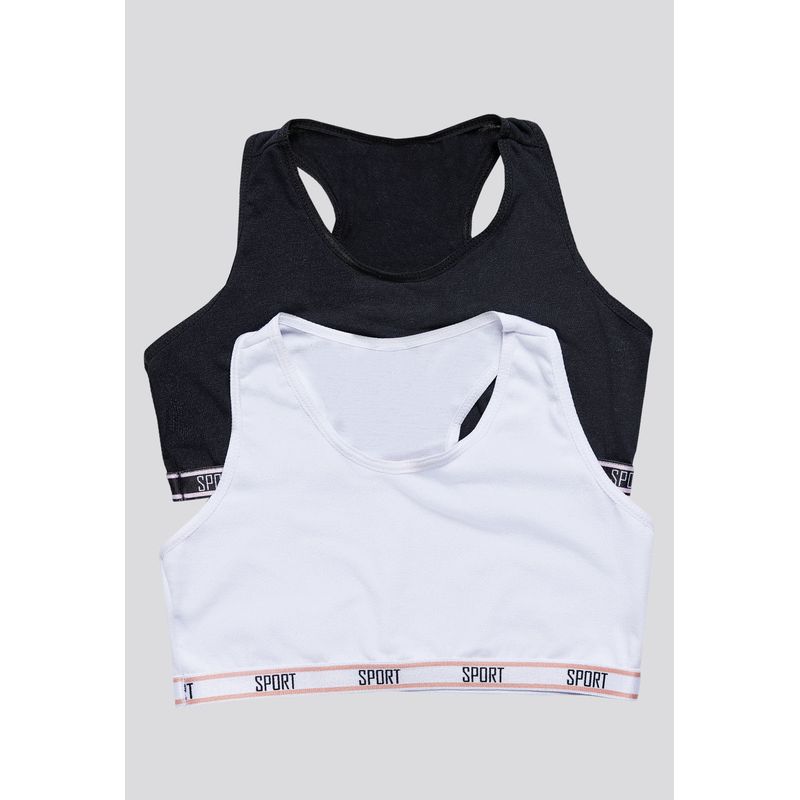 FORMAS INTIMAS - Top Paq X2 Infantil Negro/Blanco FI 87473