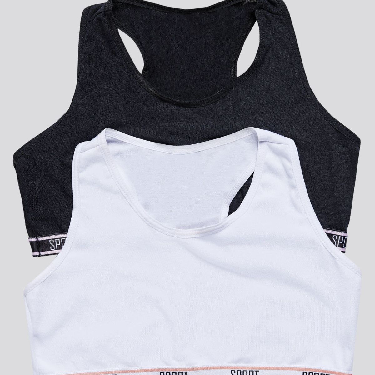 FORMAS INTIMAS - Top Paq X2 Infantil Negro/Blanco FI 87473