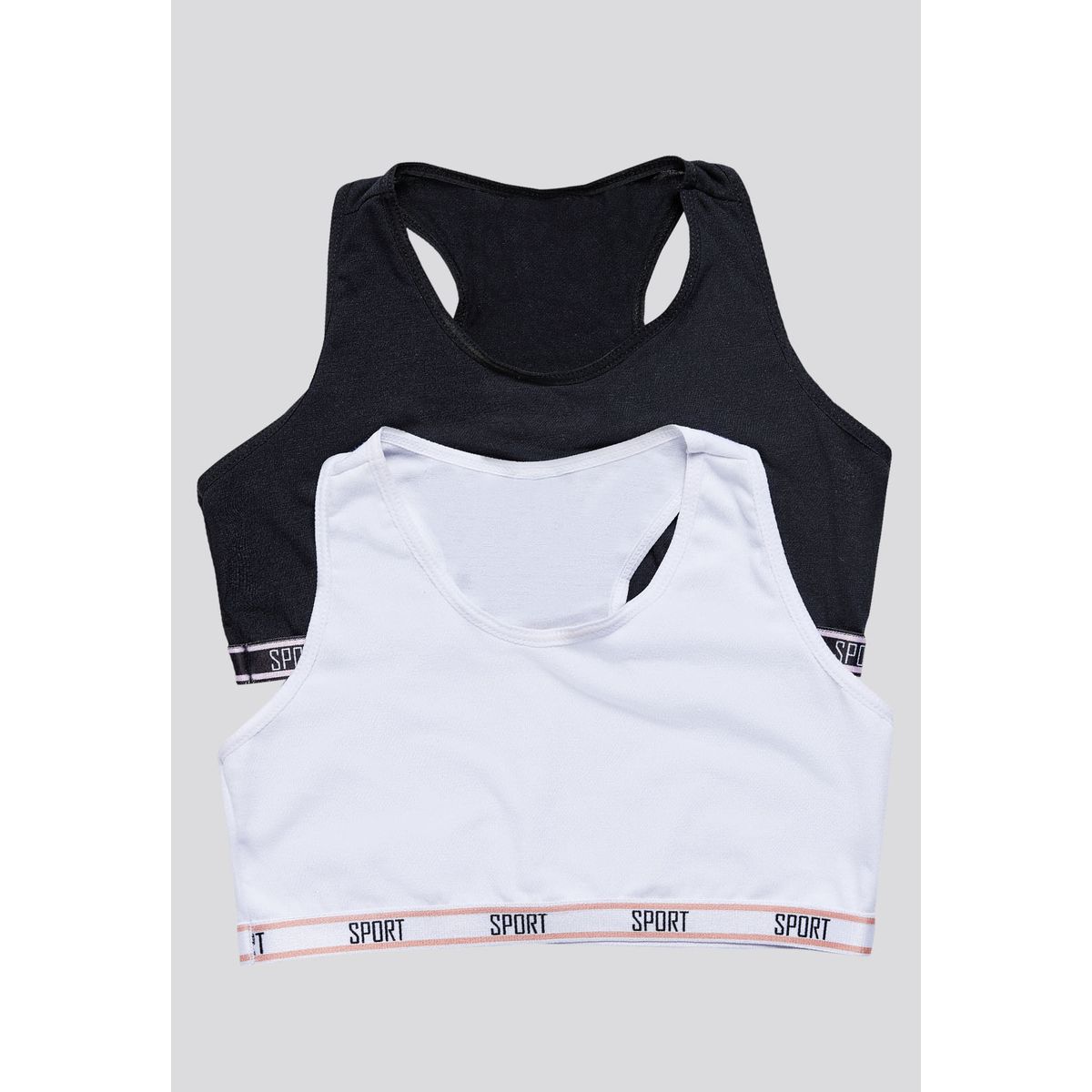 FORMAS INTIMAS - Top Paq X2 Infantil Negro/Blanco FI 87473