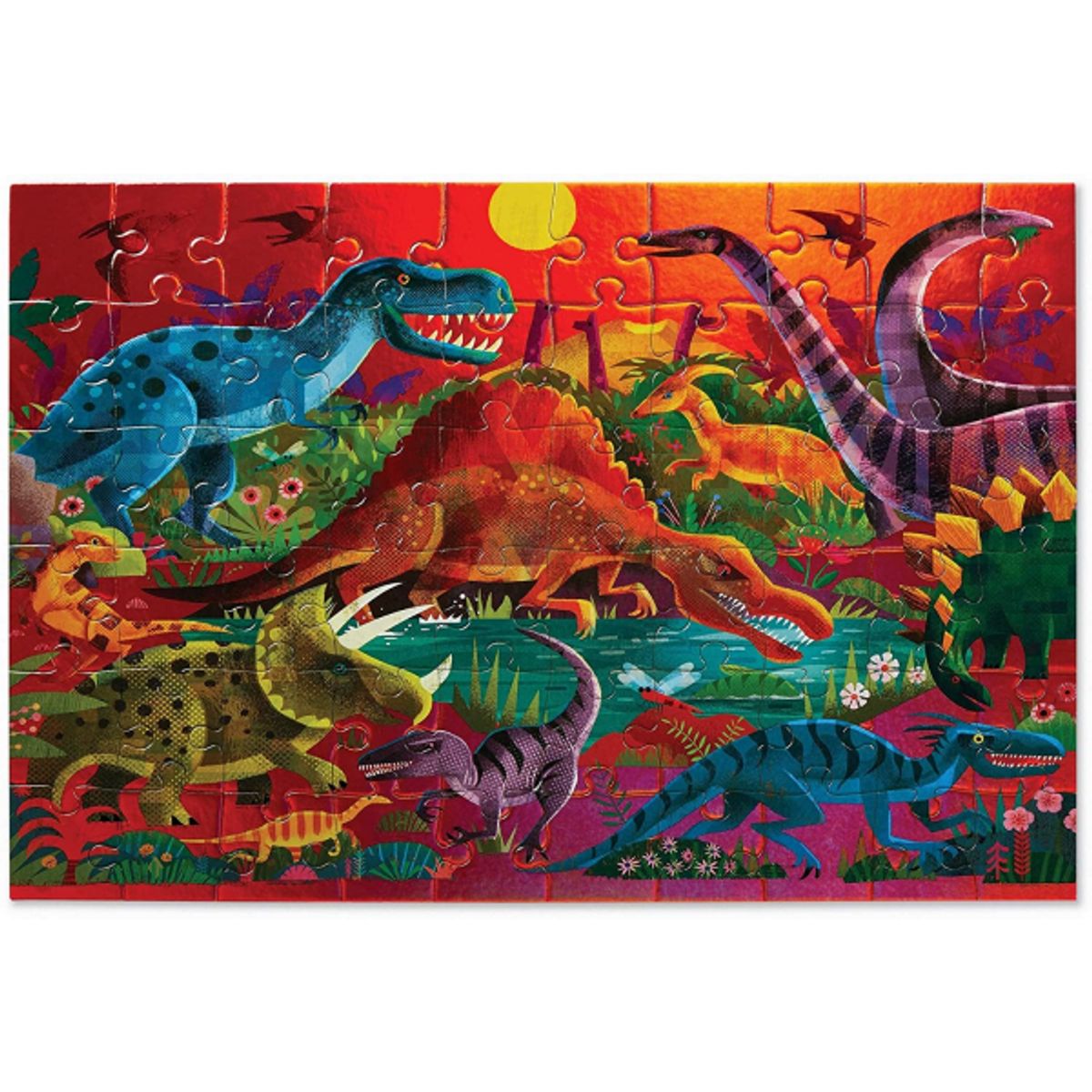 CROCODILE CREEK - ROMPECABEZAS BRILLANTE 60 PIEZAS DINOSAURIOS