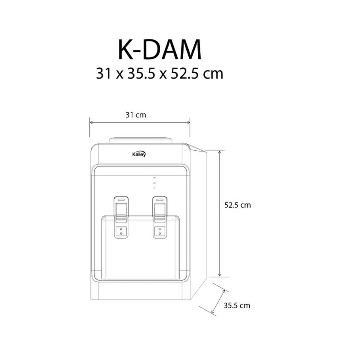 KALLEY - Dispensador de agua KALLEY de mesa para botellón K-DAM Gris