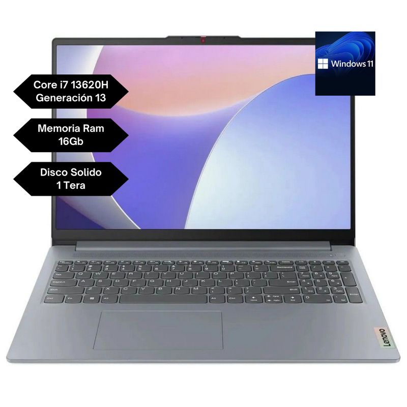LENOVO - Portatil Lenovo Ideapad Slim 3 Intel Core I7 13620h RAM 16gb SSD TB 15 WIN 11