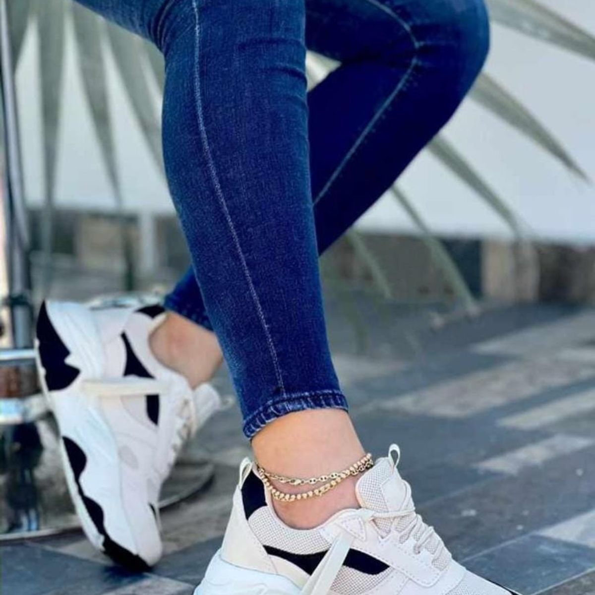 EVEGONZ - Tenis Deportivo de Mujer Calzado Beige Cómodo de Moda