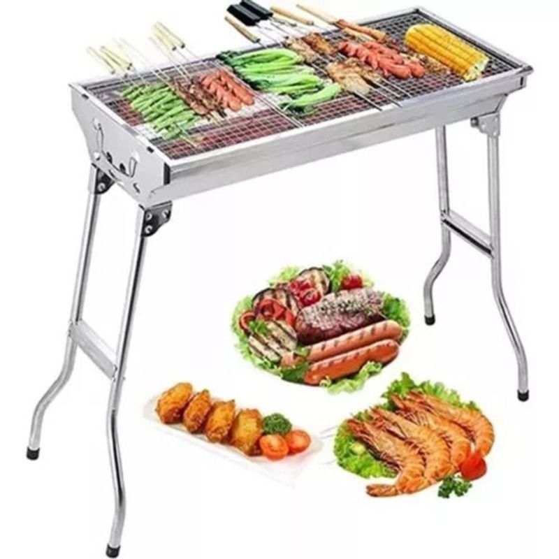 GENERICO - Asador Parilla En Acero Inoxidable Plegable Tl-003
