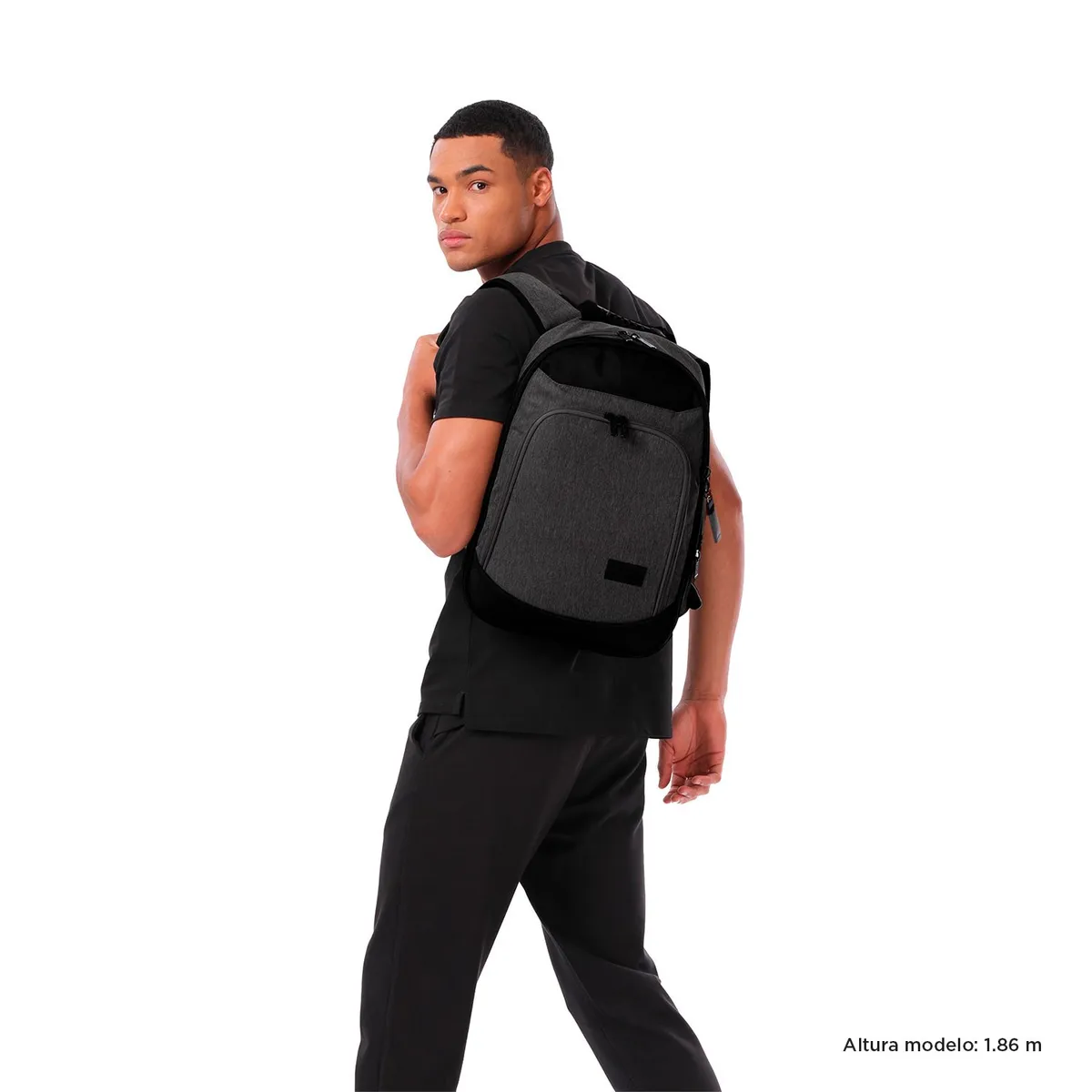 TOTTO - Morral Ejecutivo Porta PC 14" Pardillo 2.0 Gris/Negro/ Hombre