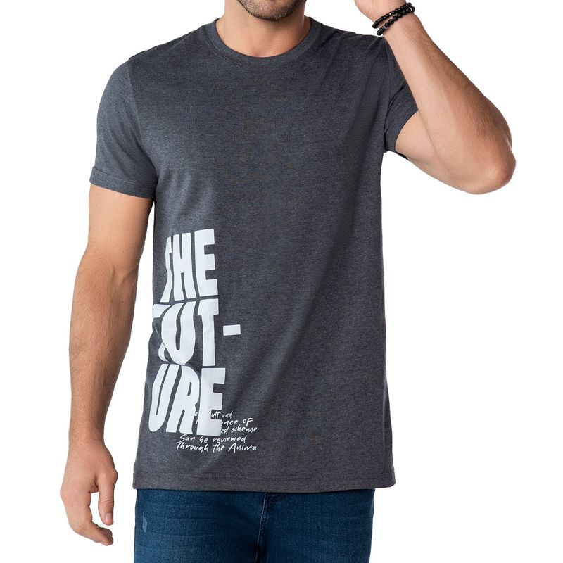 CROYDON - Camiseta Dreams Gris Osc para Hombre Croydon