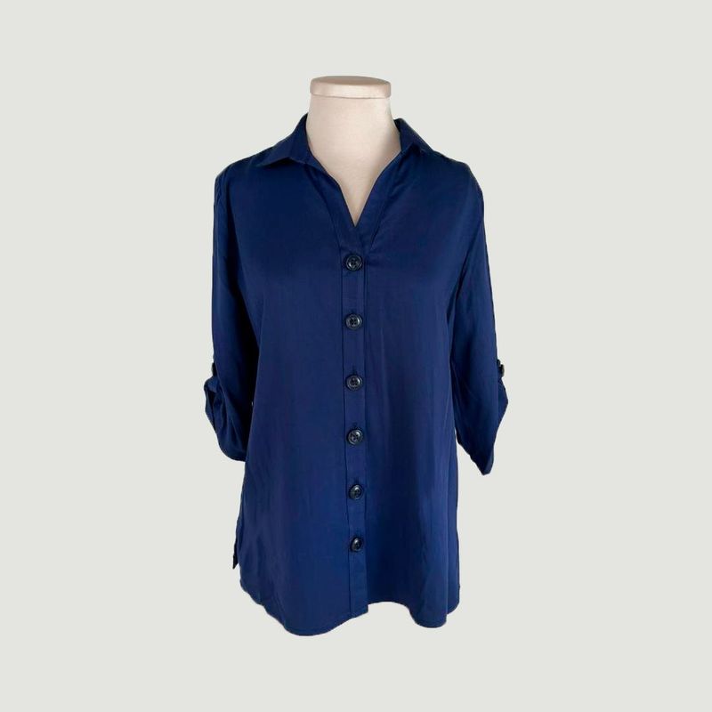 L Y H - Blusa Para Mujer Manga 34 Azul Marca L&H