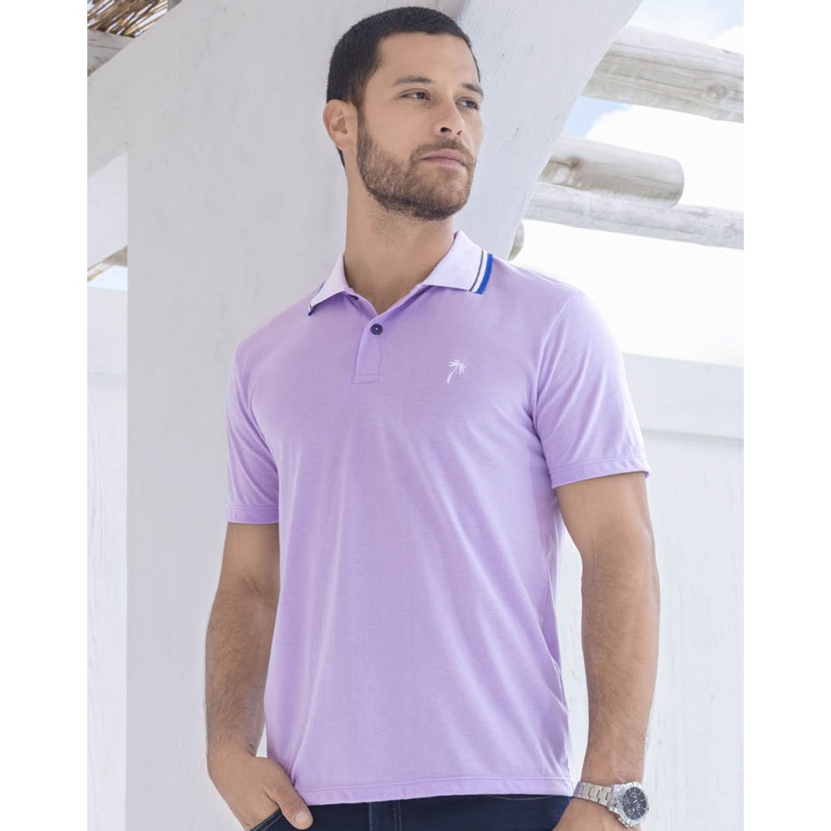 MARKETING PERSONAL - Polo Masculino Lila Mp 31603