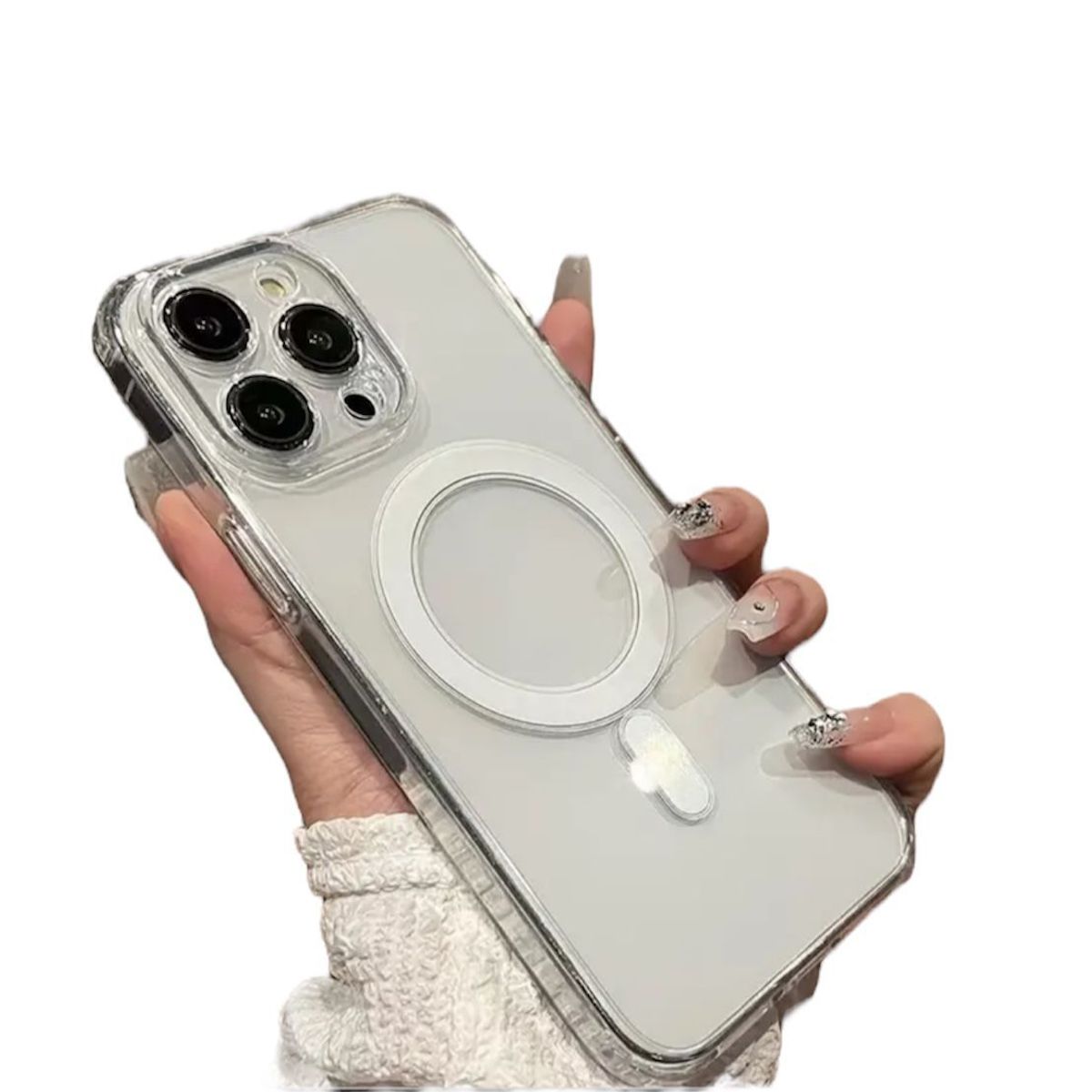 GENERICO - Forro Estuche Transparente Con Carga Magnética Para Celular.