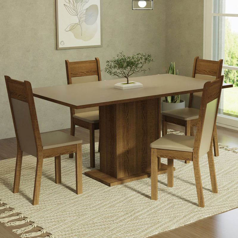 MADESA - Juego de Comedor Elisa con 4 Sillas