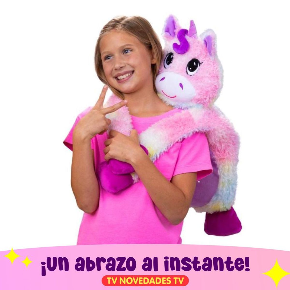 TV NOVEDADES - Peluche Que Abraza Little Big Hugs Arcoíris Unicornio