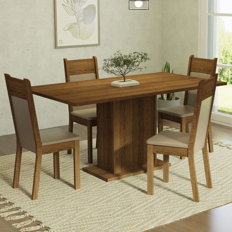 MADESA - Juego de Comedor Elisa con 4 Sillas