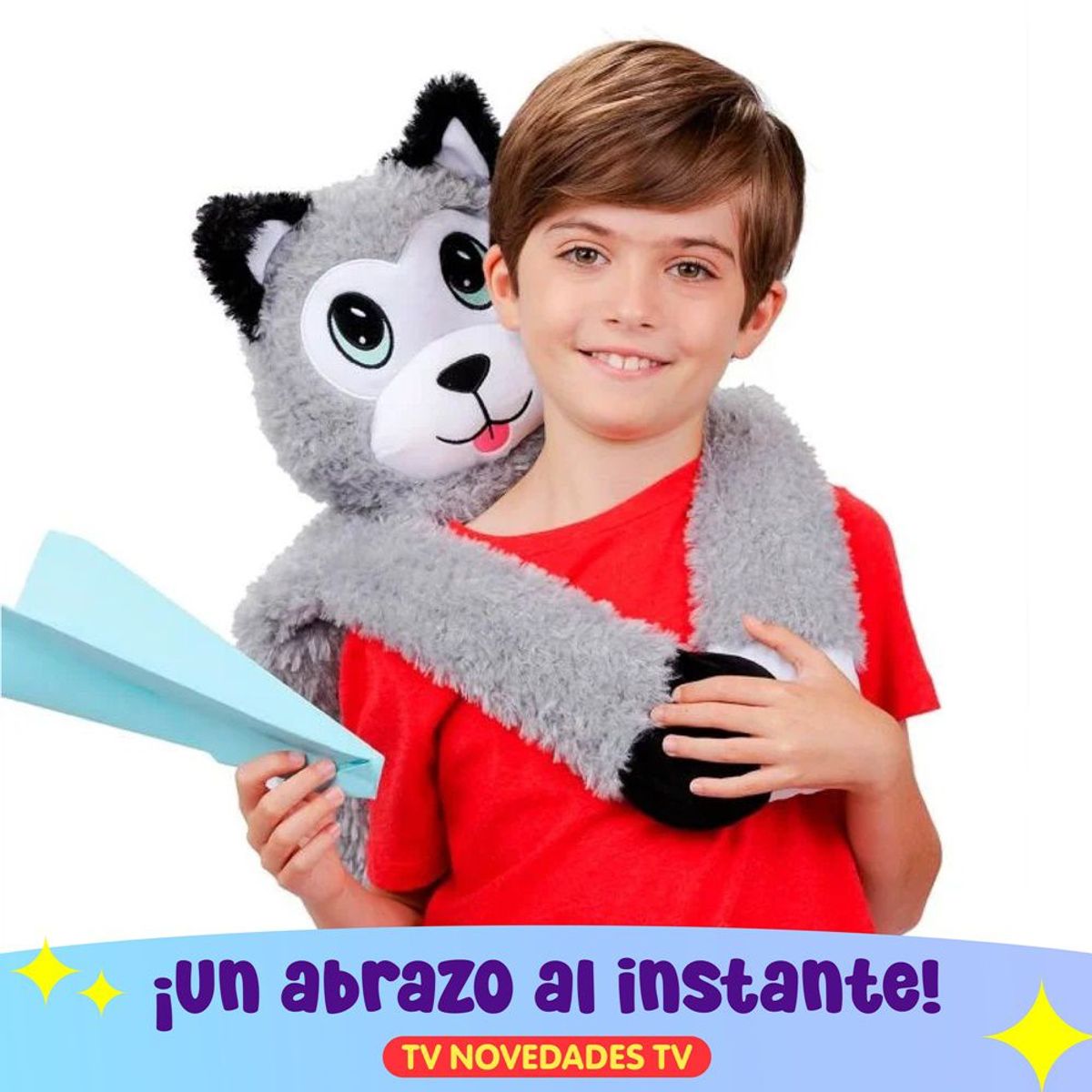 TV NOVEDADES - Peluche Que Abraza Little Big Hugs Gris Husky