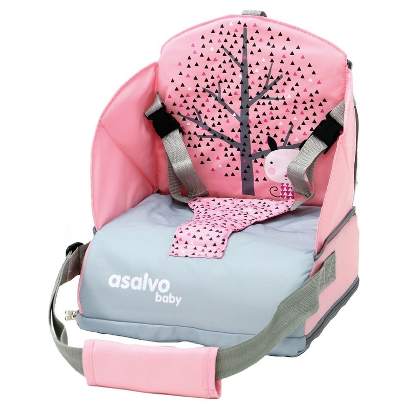 ASALVO - Silla  Comedor Para Bebe Tipo Booster Nordic Rosa