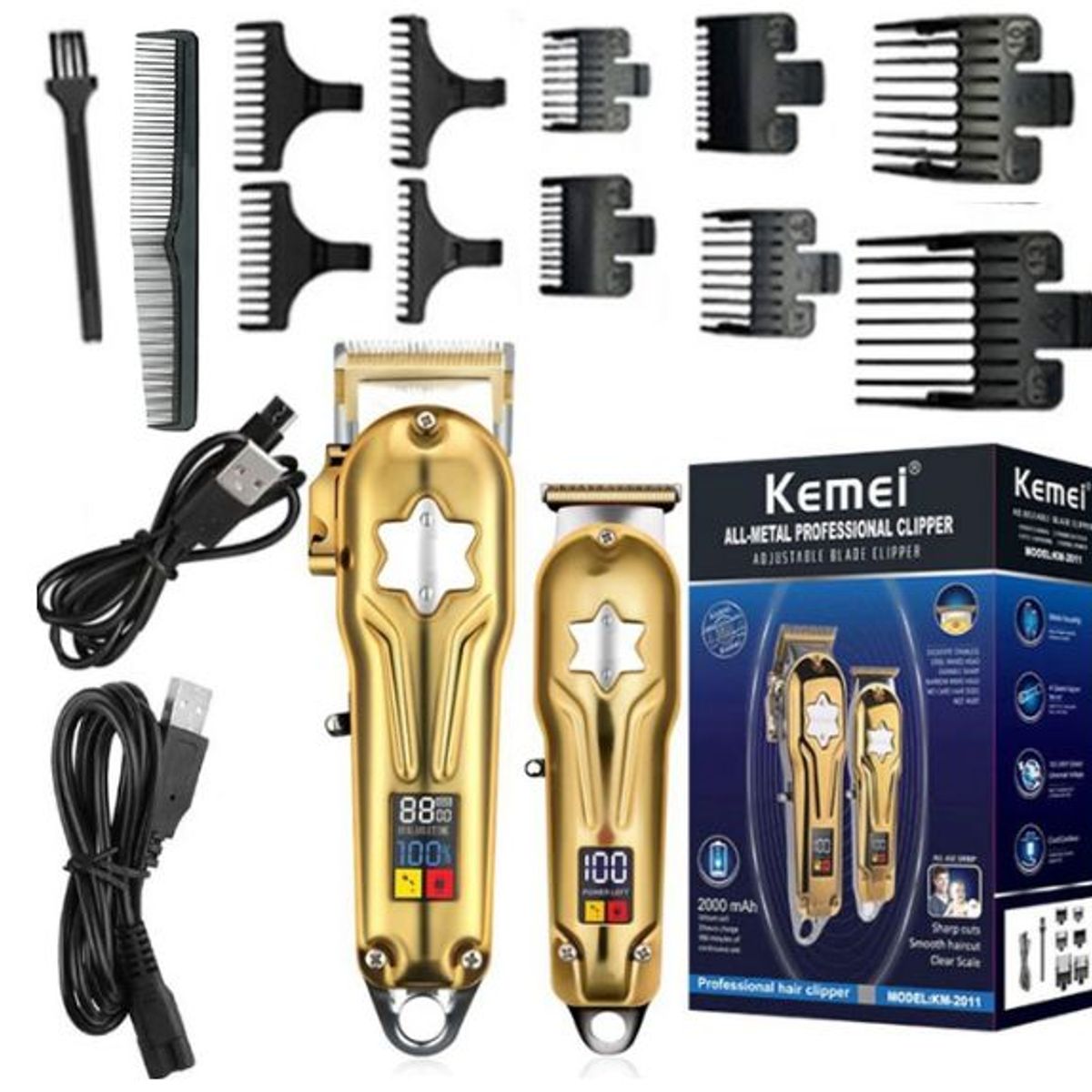KEMEI - Maquina De Corte Original E Inalámbrica KEMEI 2011 Metálica