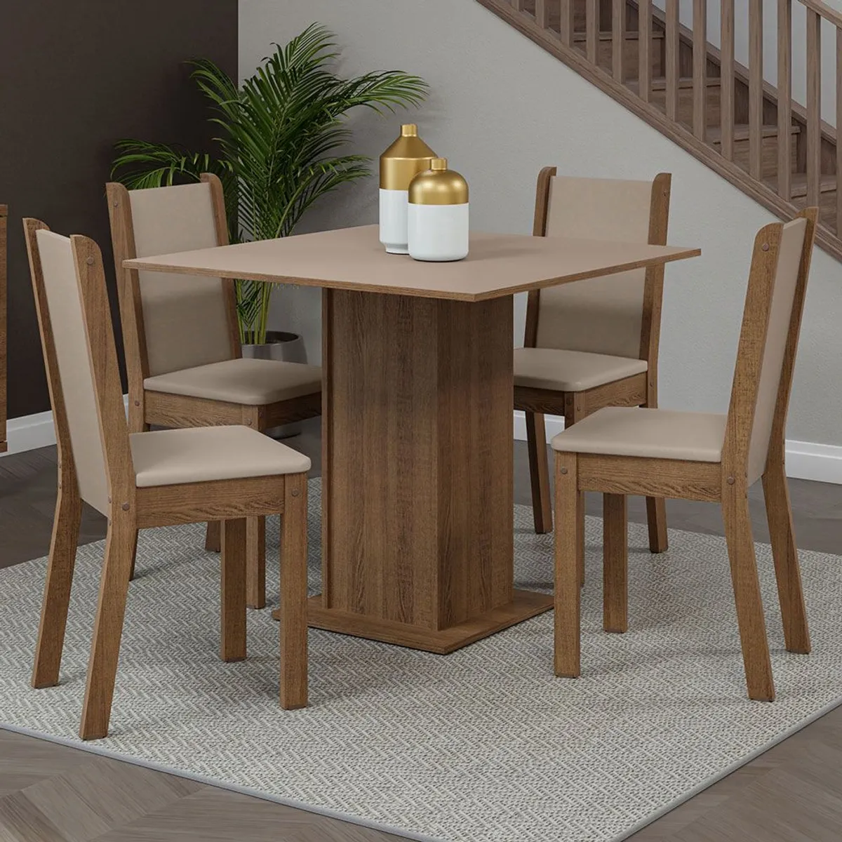 MADESA - Juego de Comedor Briana con 4 Sillas