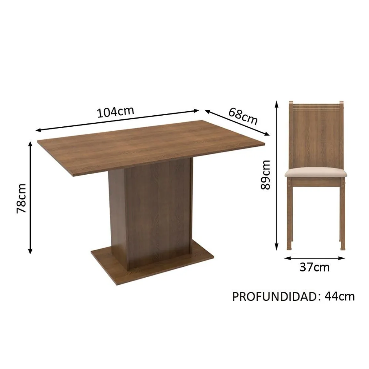 MADESA - Juego de Comedor Lexy con 4 Sillas