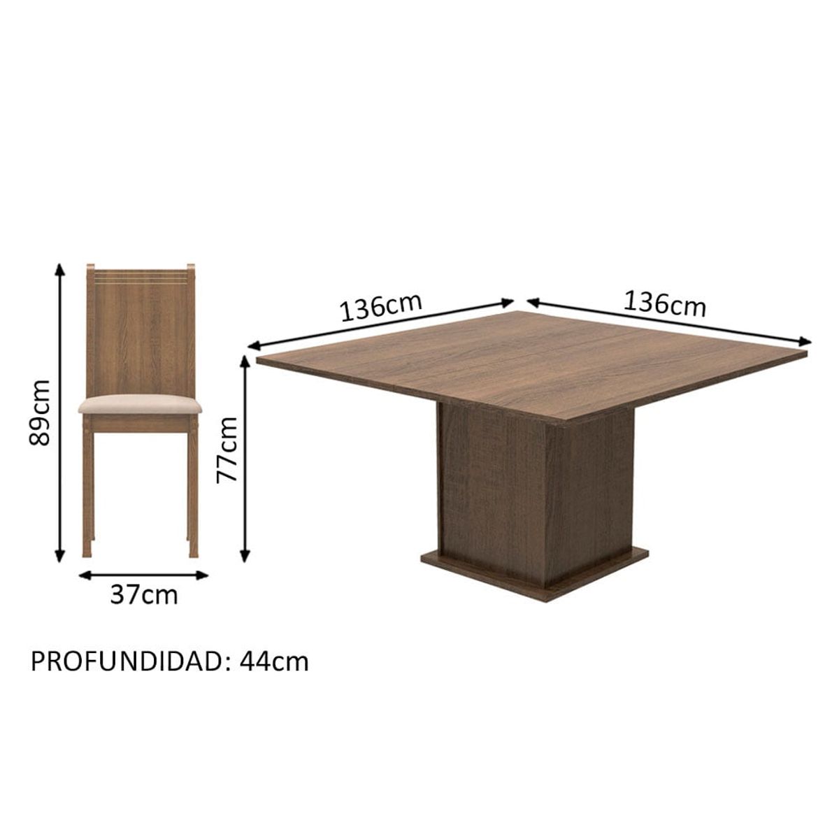 MADESA - Juego de Comedor Clarice con 8 Sillas