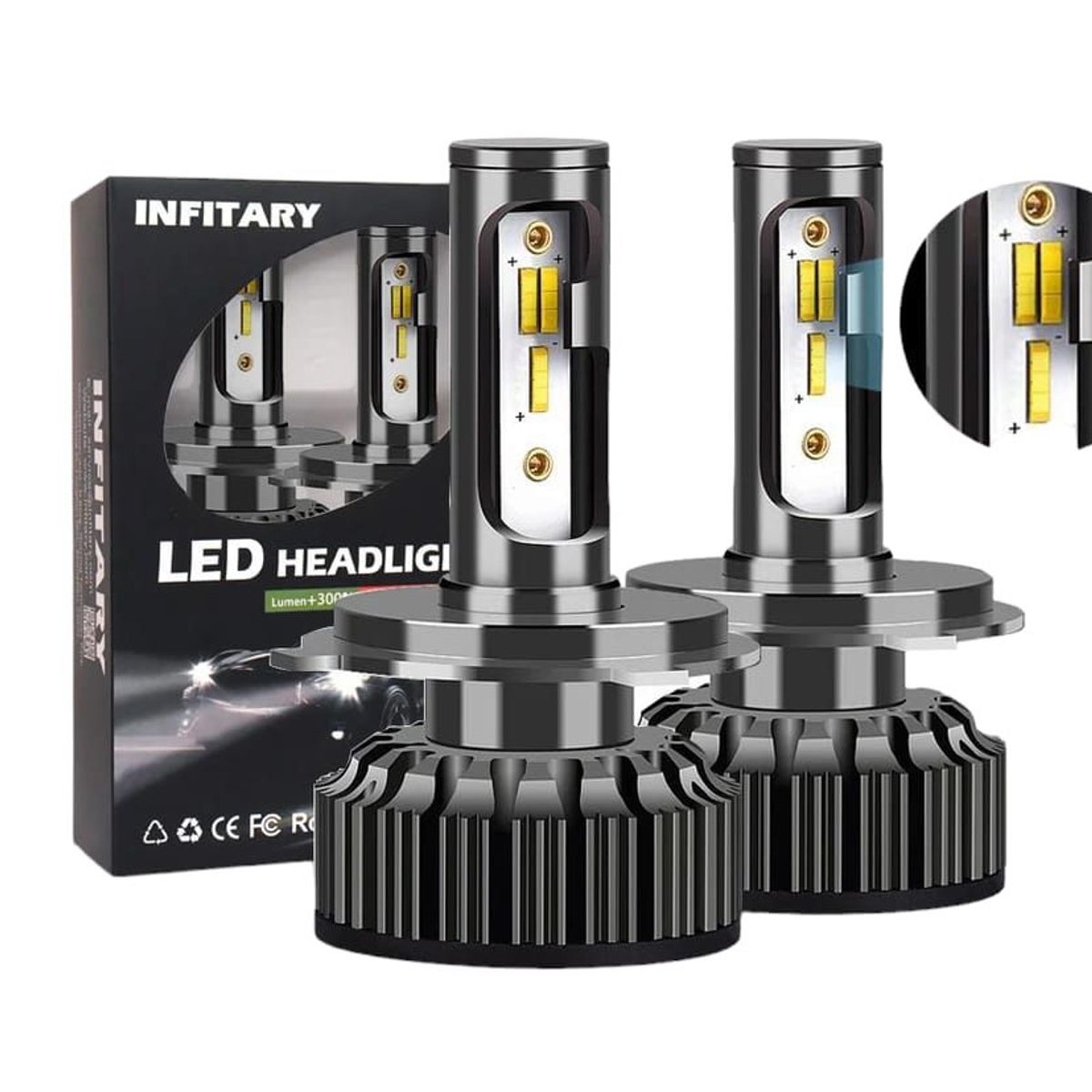LED LENSER - Par bombillos led H4 carro o moto 32000 lumens antiniebla
