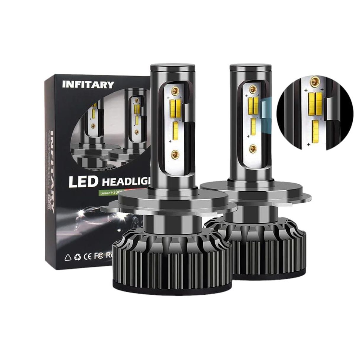 LED LENSER - Par bombillos led H4 carro o moto 32000 lumens antiniebla