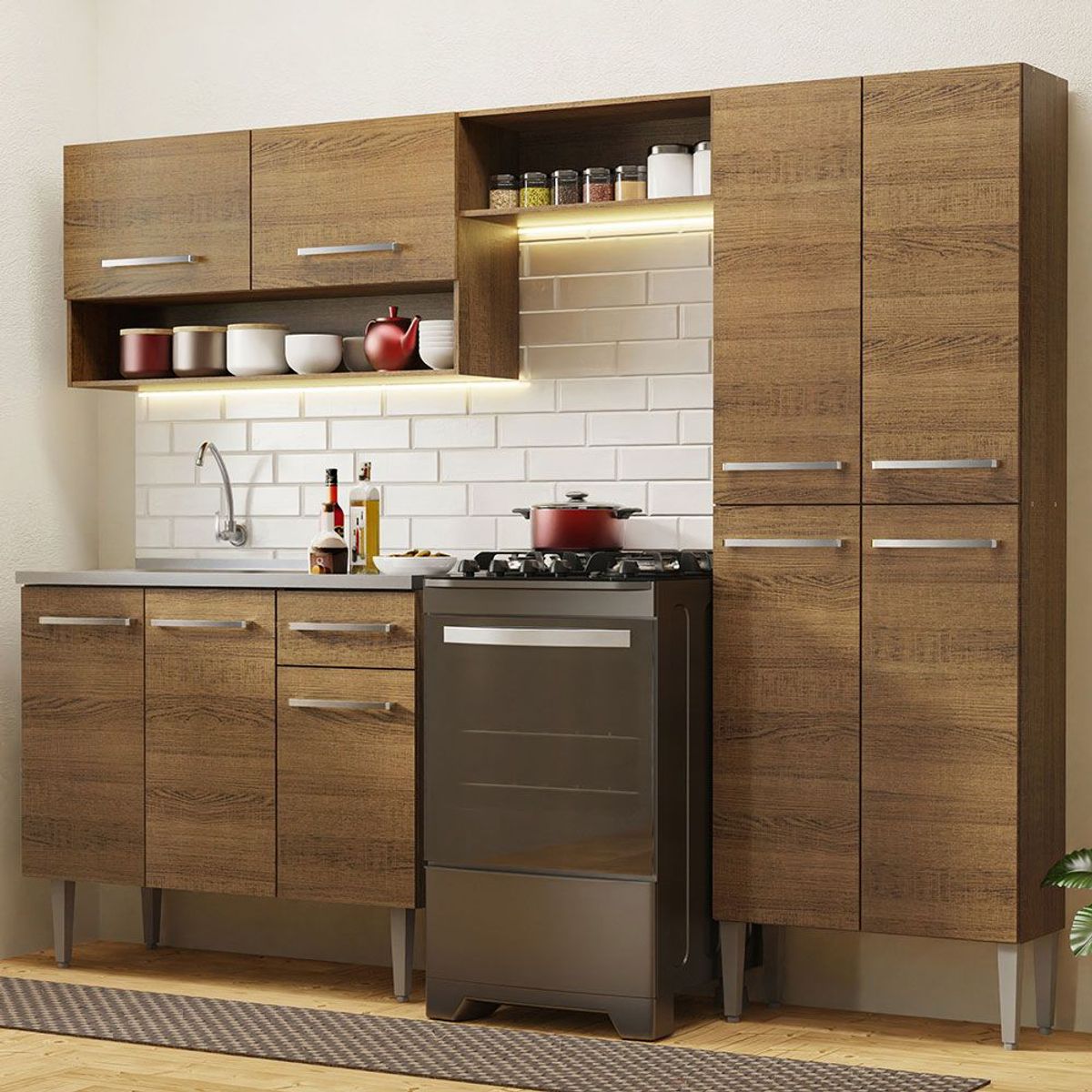 MADESA - Cocina Integral Emilly 2.30 m con Mesón de Acero 10