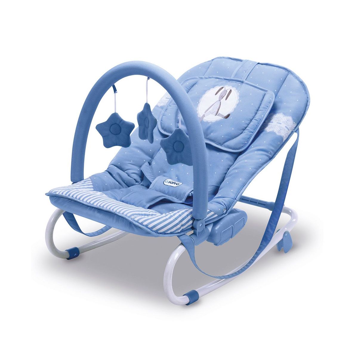 ASALVO - MECEDORA VIBRADORA  BEBÉ RELAX CONEJITO AZUL CLARO