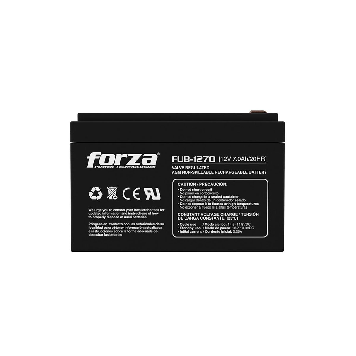 FORZA - Batería Forza FUB-1270 12V 7A para UPS
