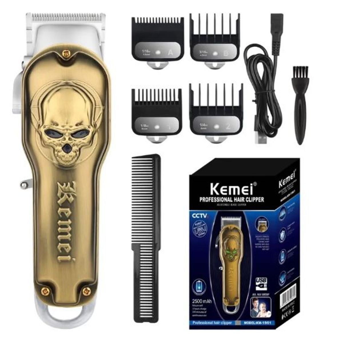 KEMEI - Maquina De Corte Original e Inalambrica KEMEI 1961 Metalica