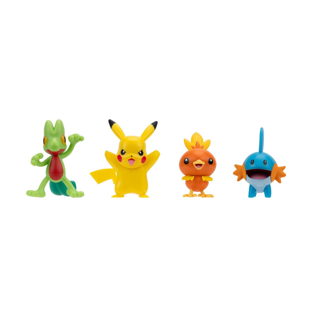 POKEMON - Figuras Pokemon Set X4 5 Cm Pikachu Torchic Treecko y Mudkip.-