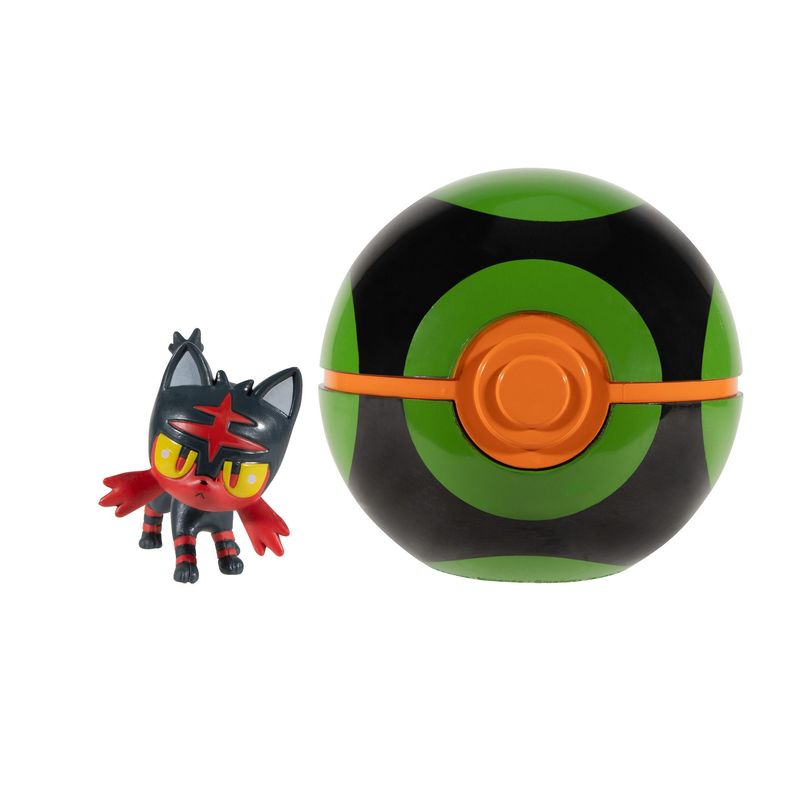 POKEMON - Figura Pokemon Batalla Pokebola - Litten y Dusk Ball