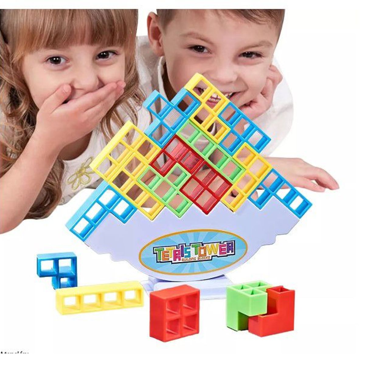 TETRA - Juego Tetris Tower bloques 3D en equilibrio, juego didactico 32 pc