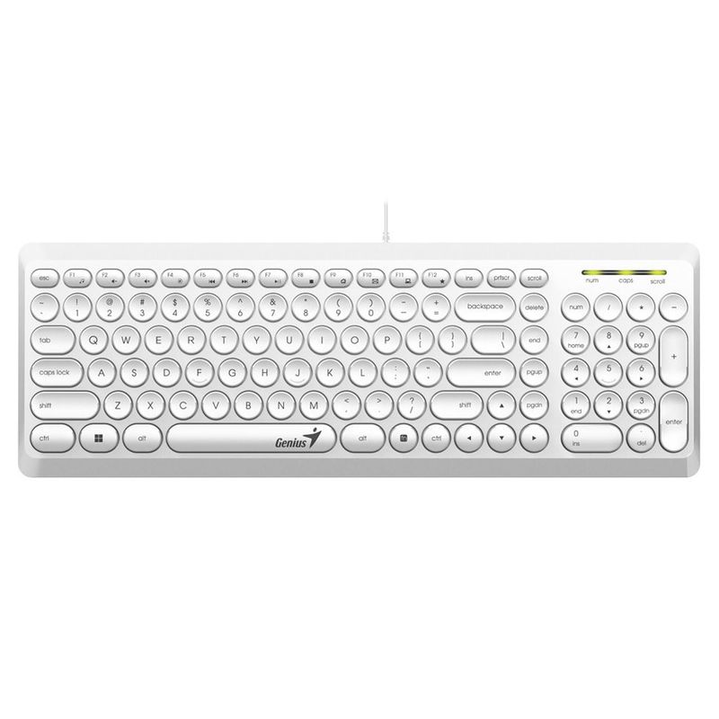 GENIUS - Teclado Multimedia Genius Slimstar Q200 Blanco En Español