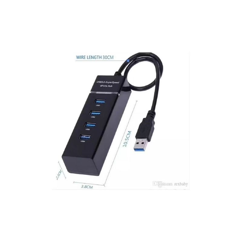 JALTECH - Hub Multipuertos Usb 3.0 De 4 Puertos 5gbps