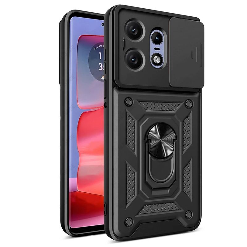 GENERICO - Funda Estuche Case Slider Compatible Con Motorola Edge 50 Pro Negro