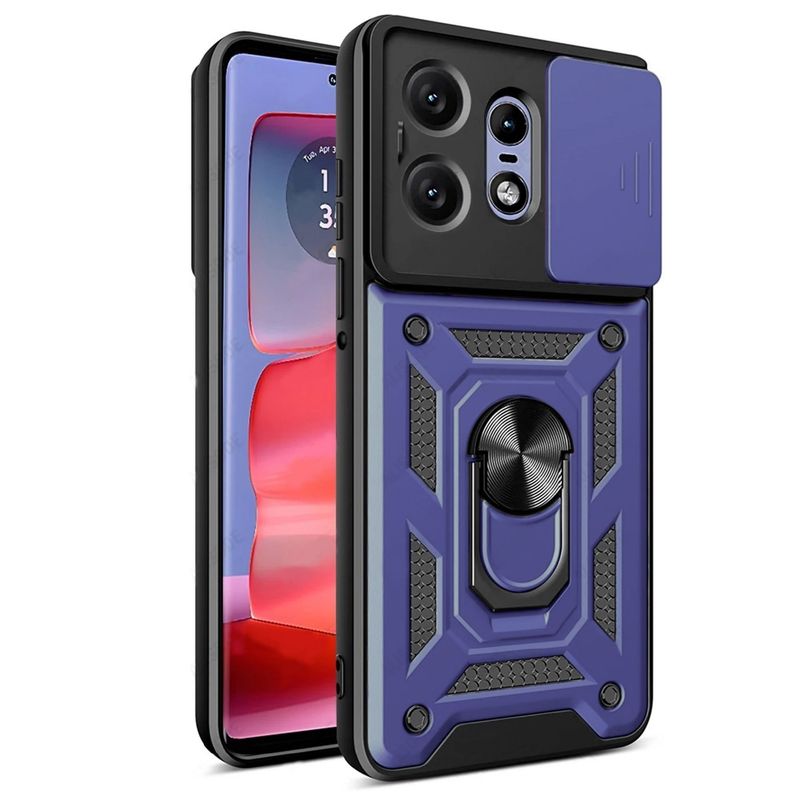 GENERICO - Funda Estuche Case Slider Compatible Con Motorola Edge 50 Pro Azul