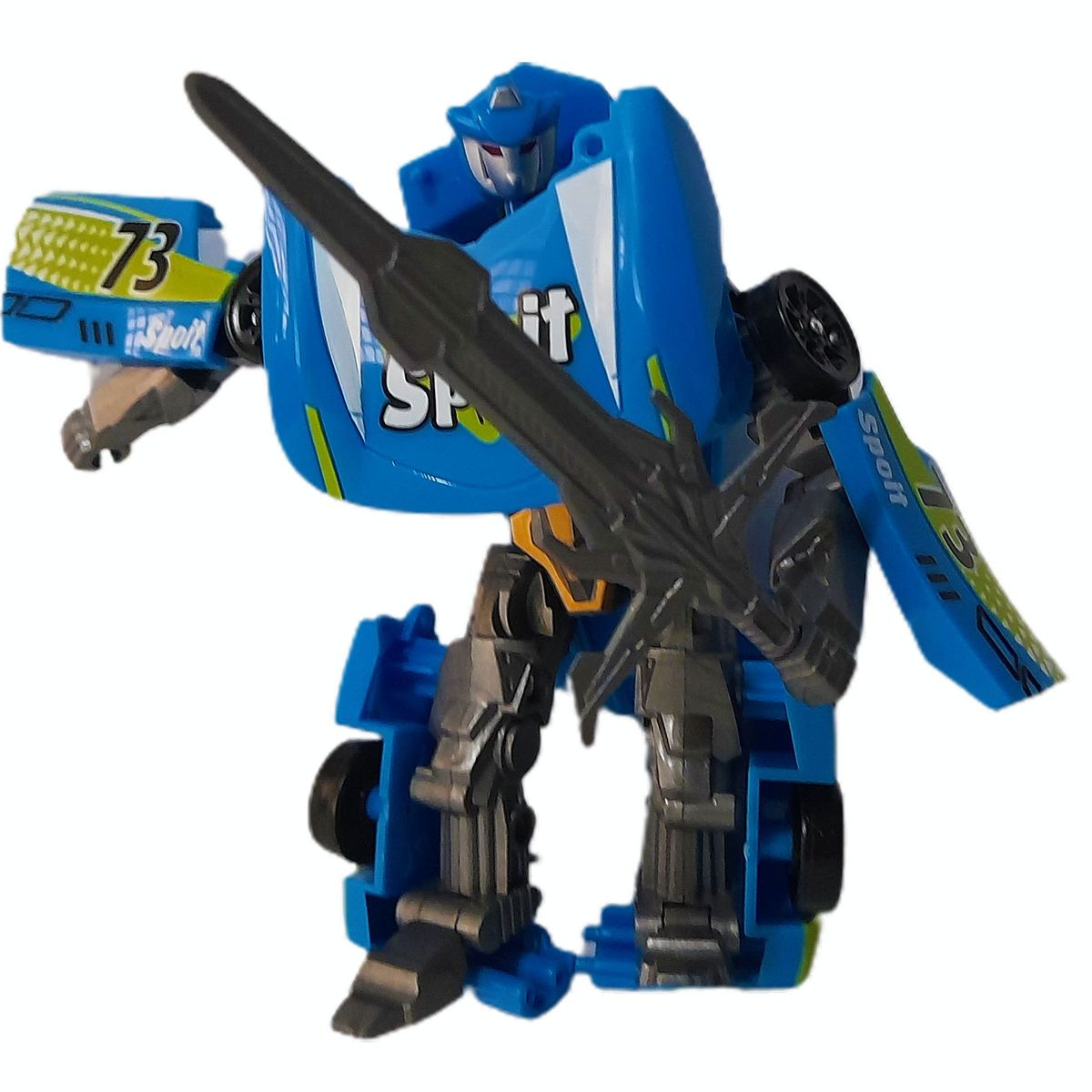 GENERICO - Transformers Azul Robot + Espada Carro Juguetes Para Niños