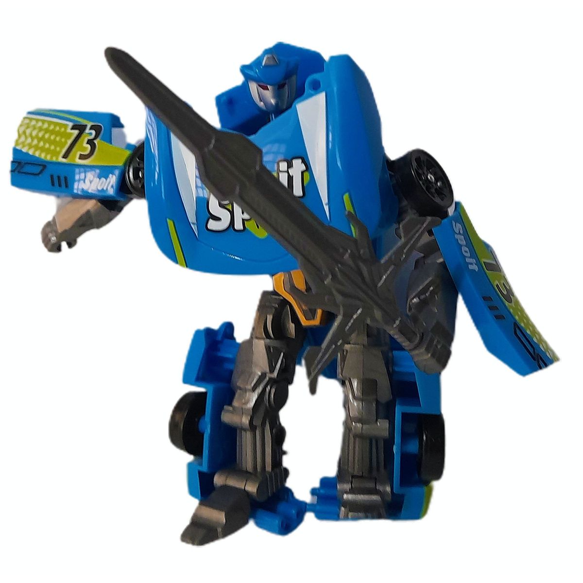 GENERICO - Transformers Azul Robot + Espada Carro Juguetes Para Niños