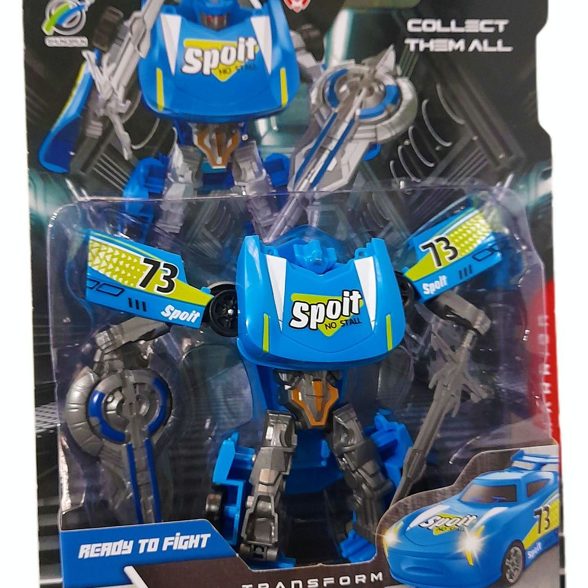 GENERICO - Transformers Azul Robot + Espada Carro Juguetes Para Niños