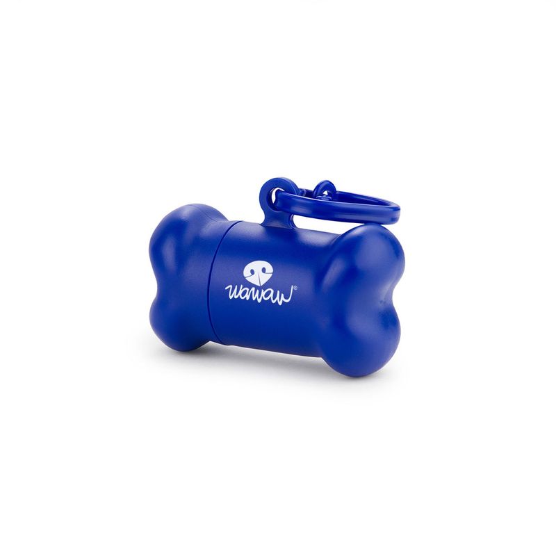 WAWAW - Hueso portabolsas para perro azul Wawaw
