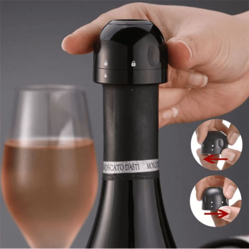 GENERICO - Tapon bomba para vino sellador tapa con seguro