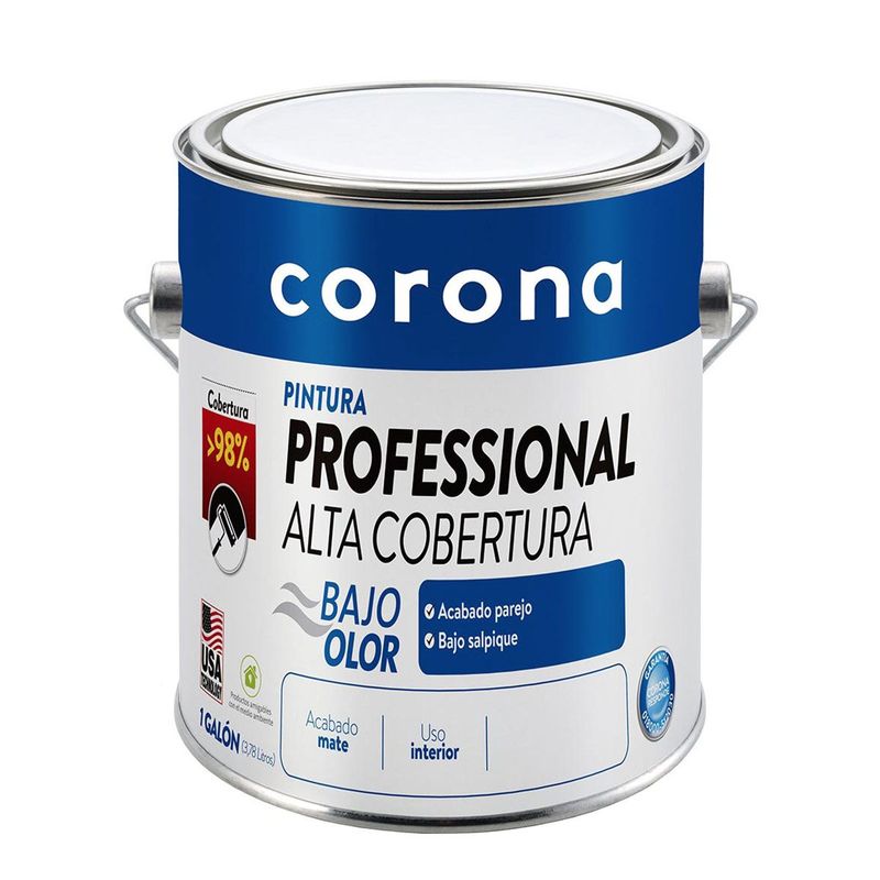 CORONA - Pintura Professional Alta Cobertura Blanco 1 Galón