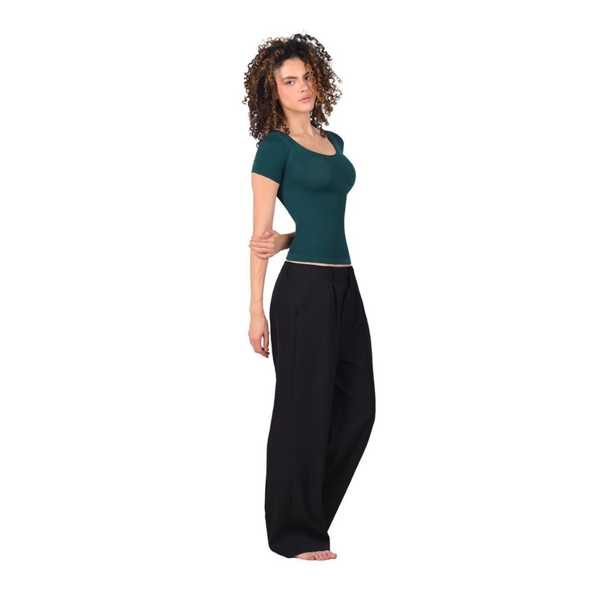 RITCHI - Blusa Control Ritchi Manga Corta Mujer con Escote Redondo Moldeadora
