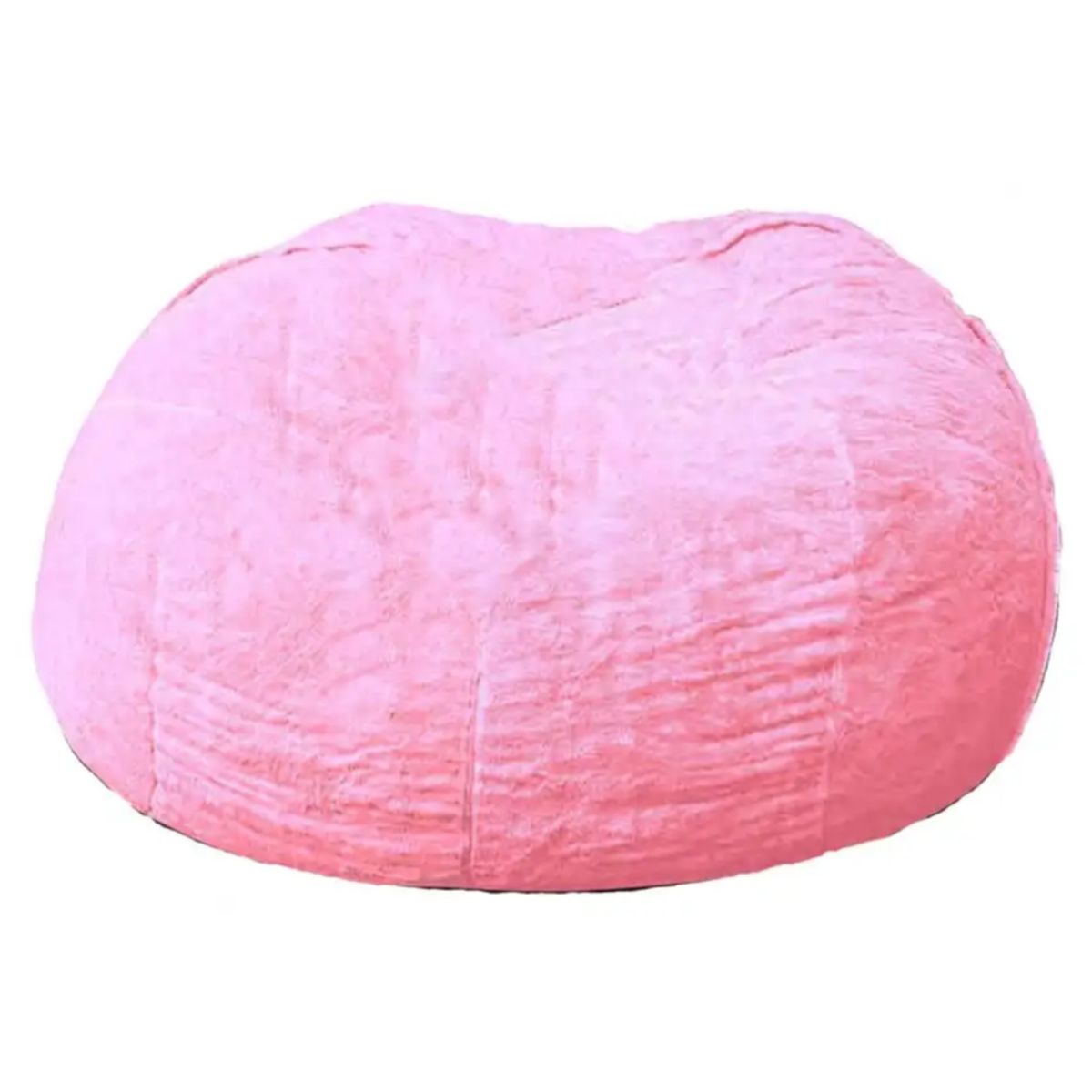 DORMIPUFF - Puff Redondo Tela Peluche Gigante Rosado Silla Cojín Dormipuff