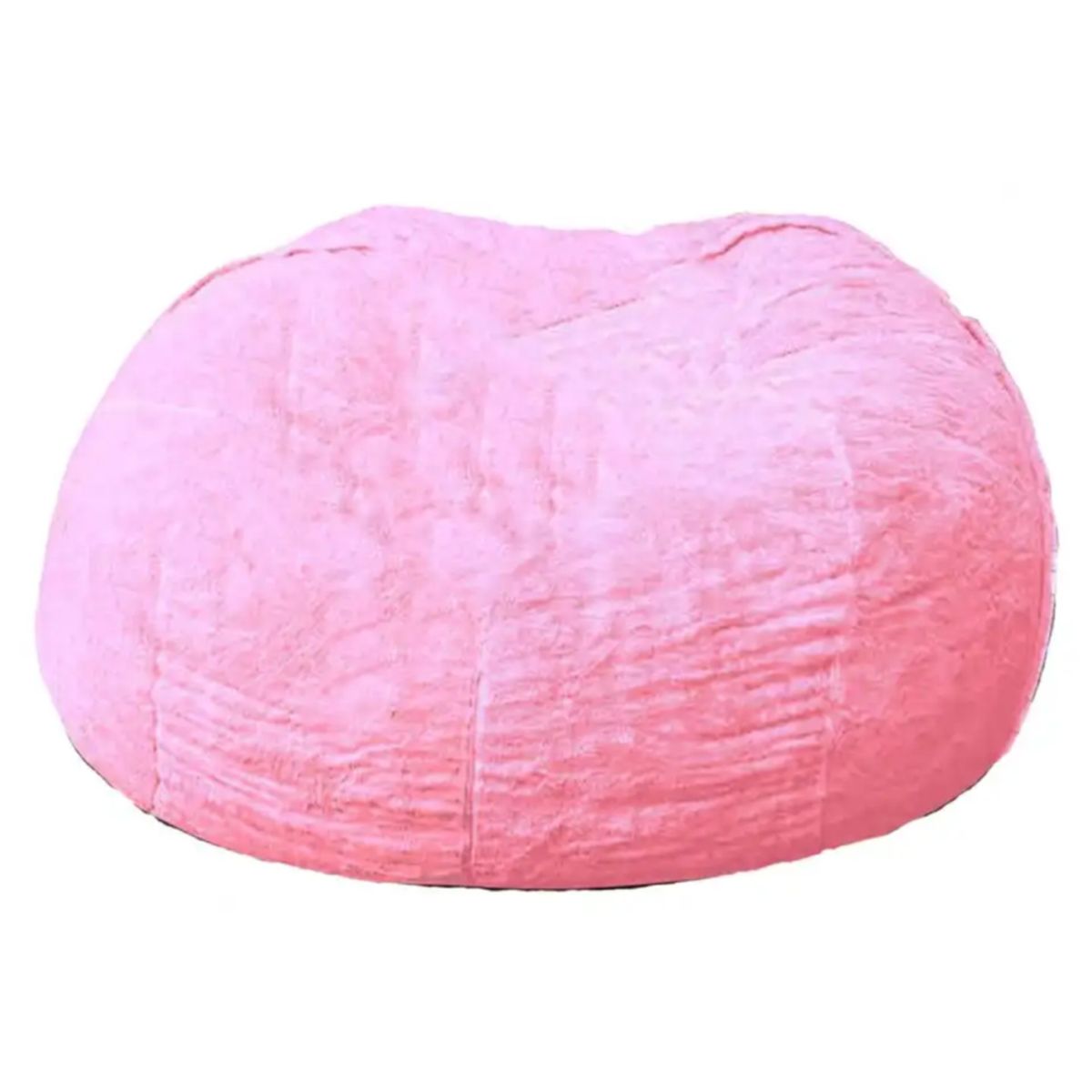 DORMIPUFF - Puff Redondo Tela Peluche Gigante Rosado Silla Cojín Dormipuff