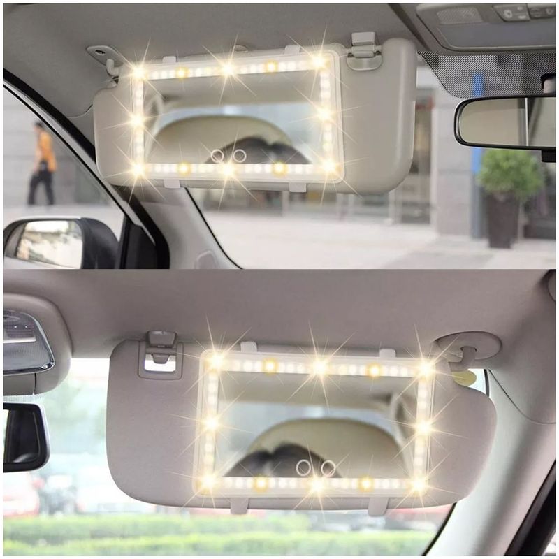 ONE PIXEL - Espejo De Maquillaje Para Visera De Carro Con 3 Modos Luz Led