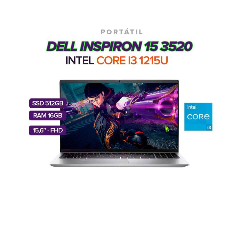 DELL - PORTATIL DELL 3520 INTEL CORE I3 1215U 16GB/ SSD 512GB M.2 / 15.6"